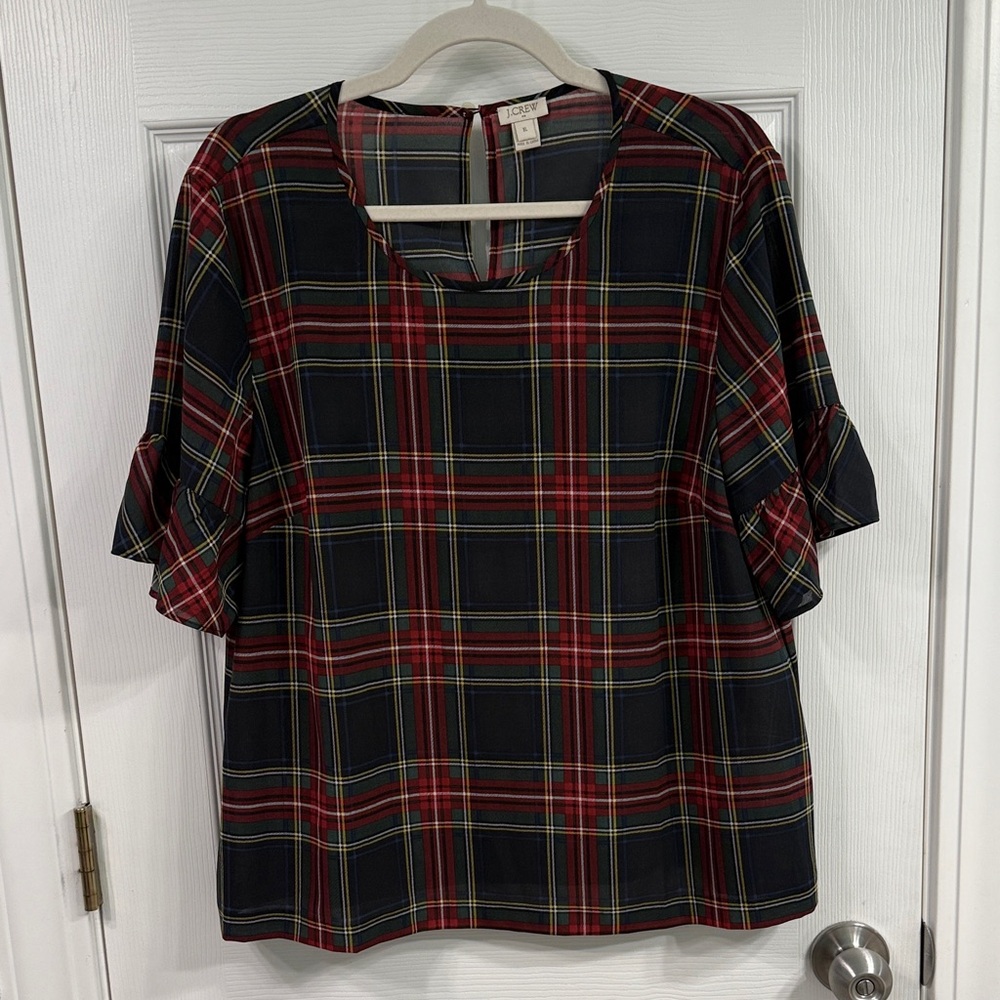 GUC J. Crew Factory plaid short sleeve top.  Size XL.